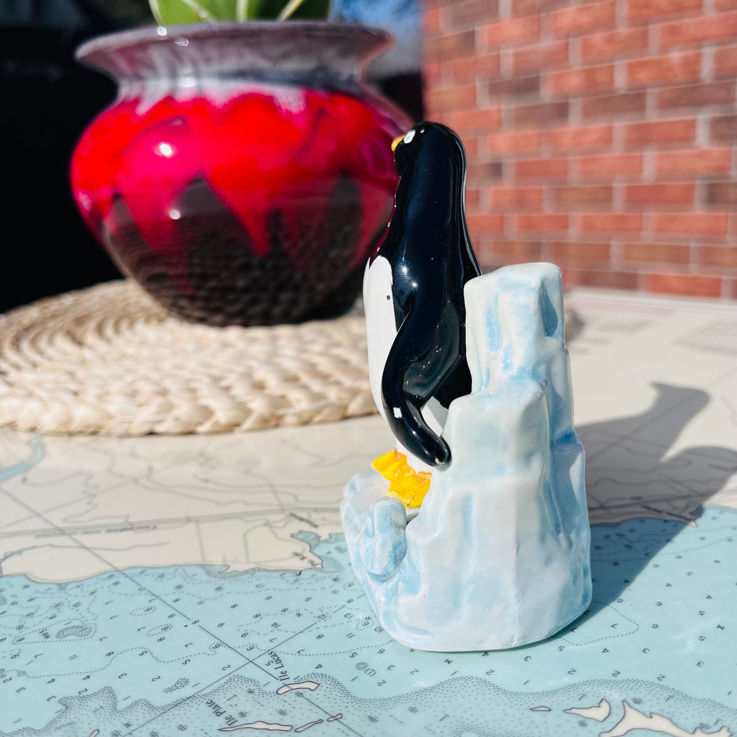Vintage Penguin on Ice Porcelain Figurine
