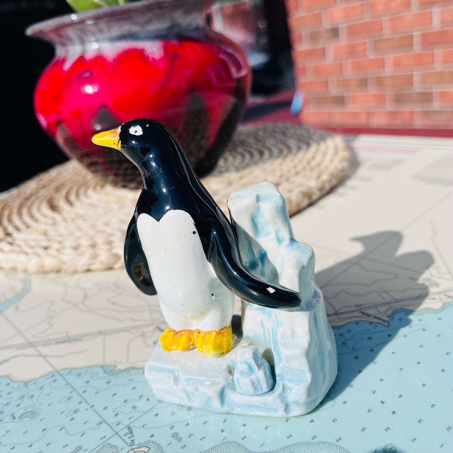 Vintage Penguin on Ice Porcelain Figurine