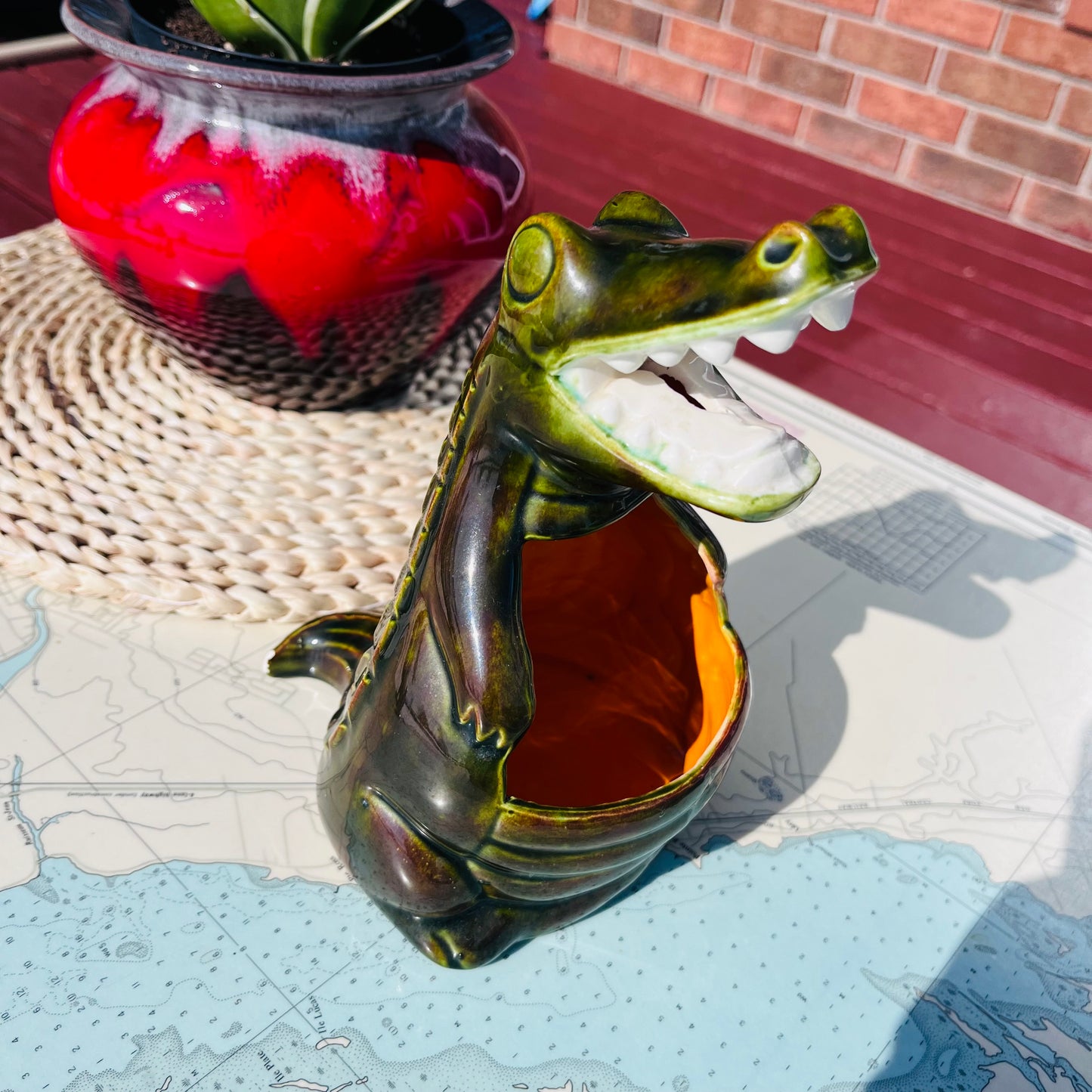 Vintage Crocodile / Alligator Kitchen Caddy