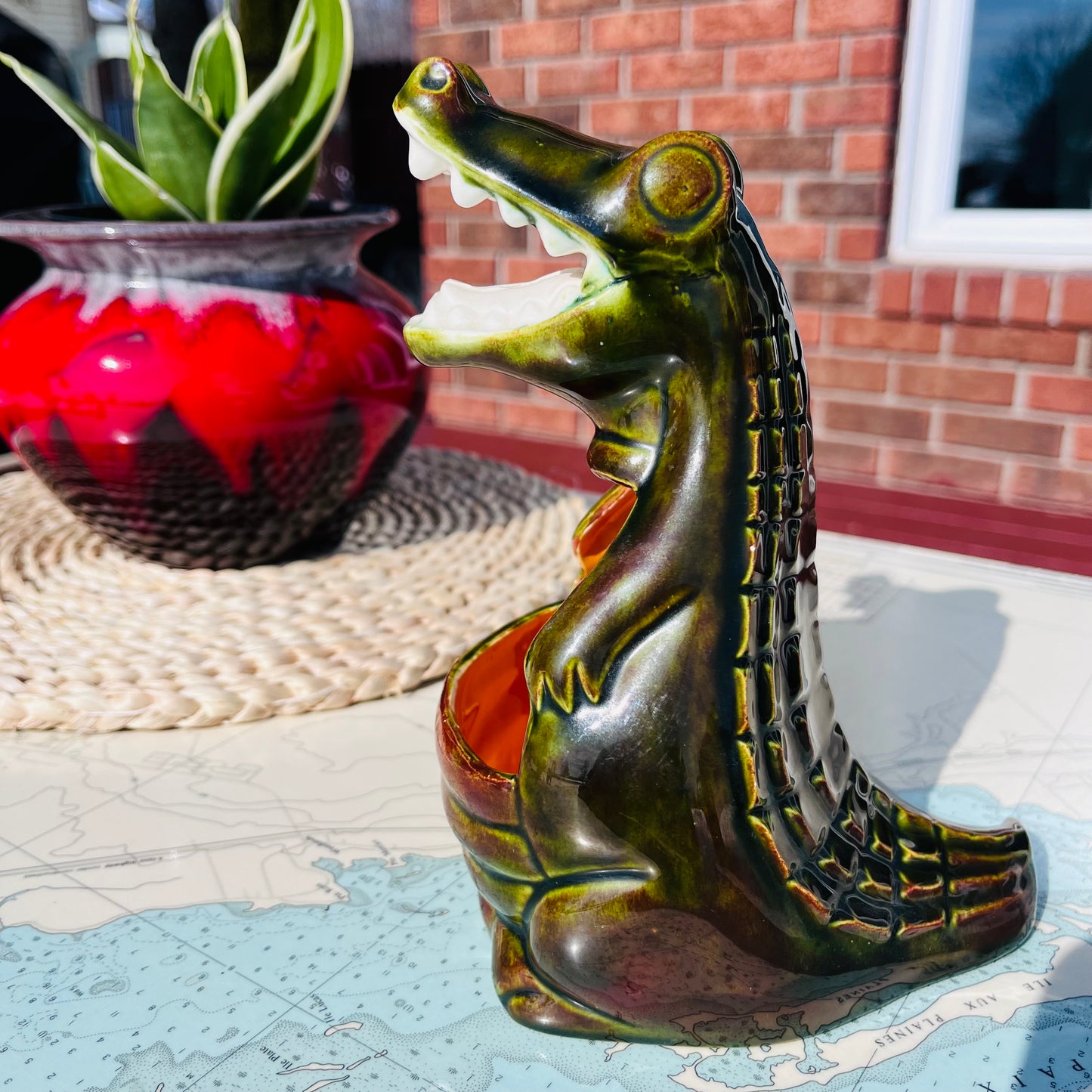 Vintage Crocodile / Alligator Kitchen Caddy