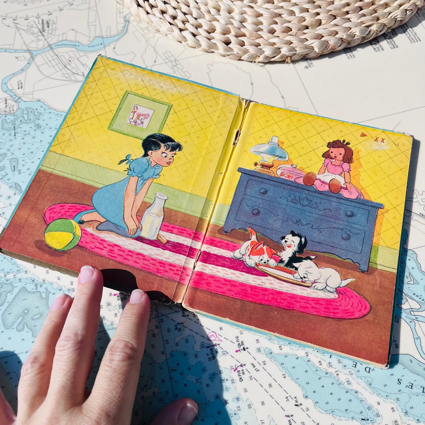 Vintage '50s Walt Disney The Three Orphan Kittens Hardcover Book