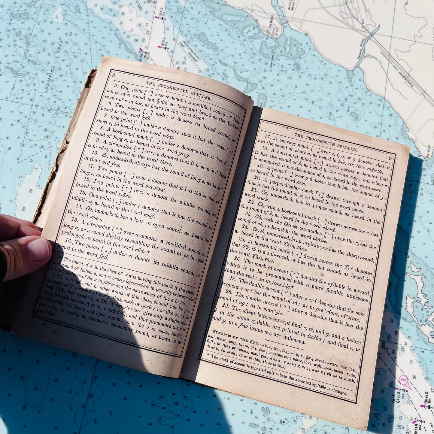 Antique 1875 The Progressive Speller Oliver Ellsworth