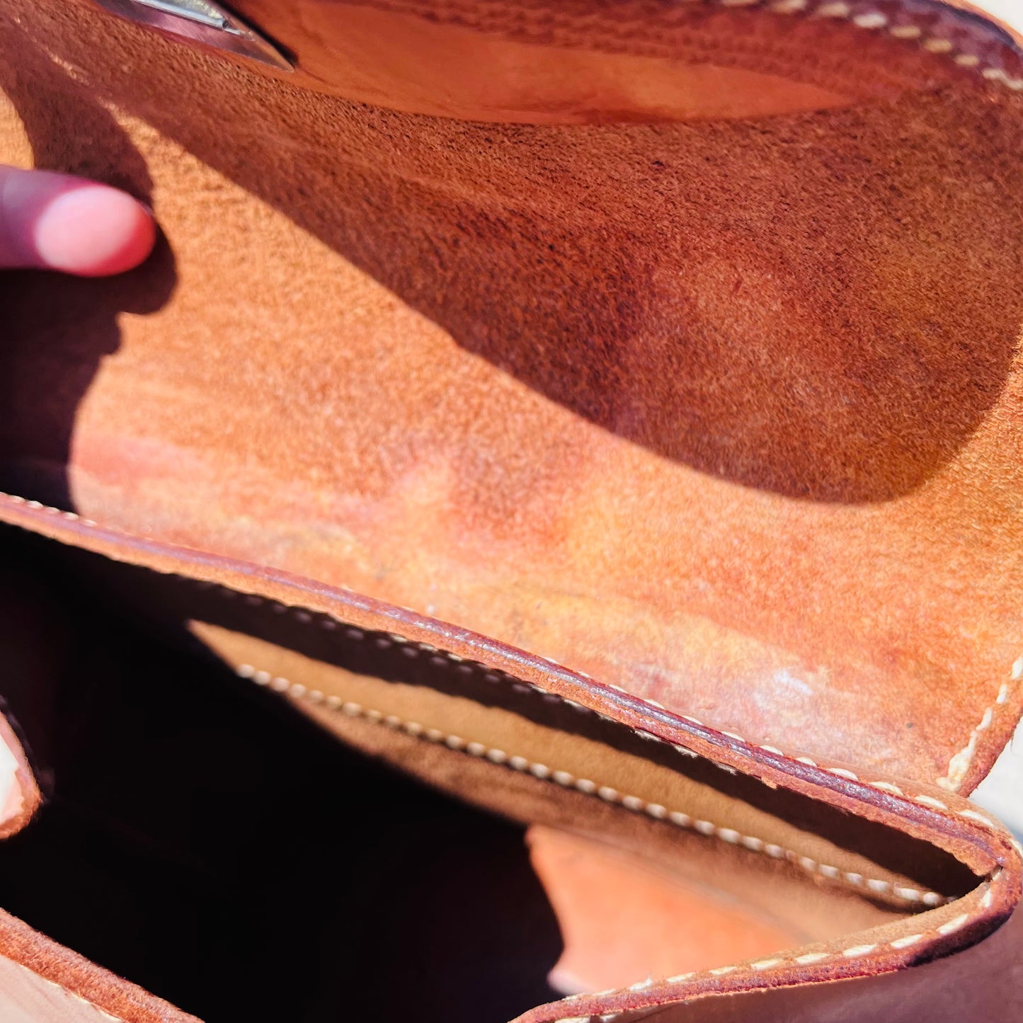 Vintage Floral Castro El Caballo Tooled Leather Bucket Bag