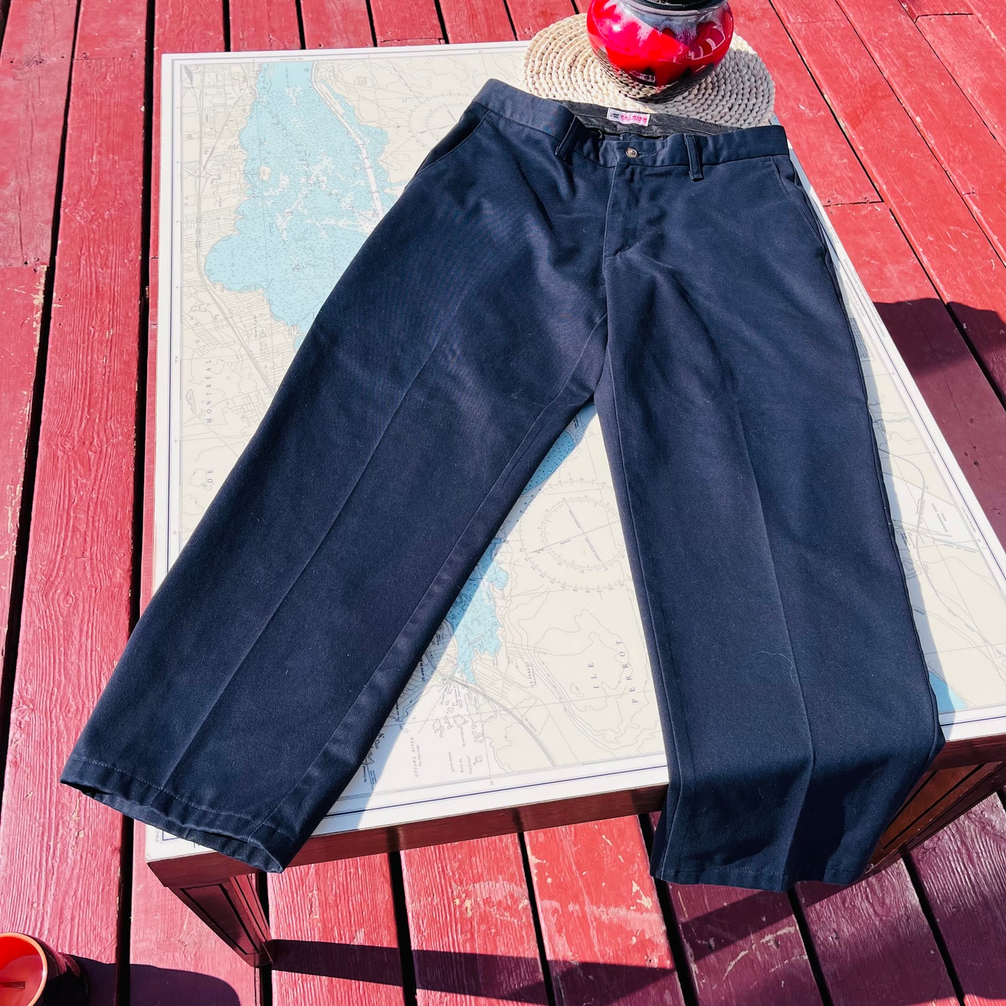 Lee Premium 2-Ply No Iron Black Straight Leg Pants