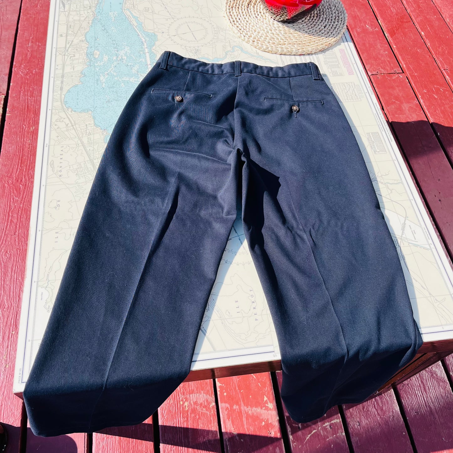 Lee Premium 2-Ply No Iron Black Straight Leg Pants