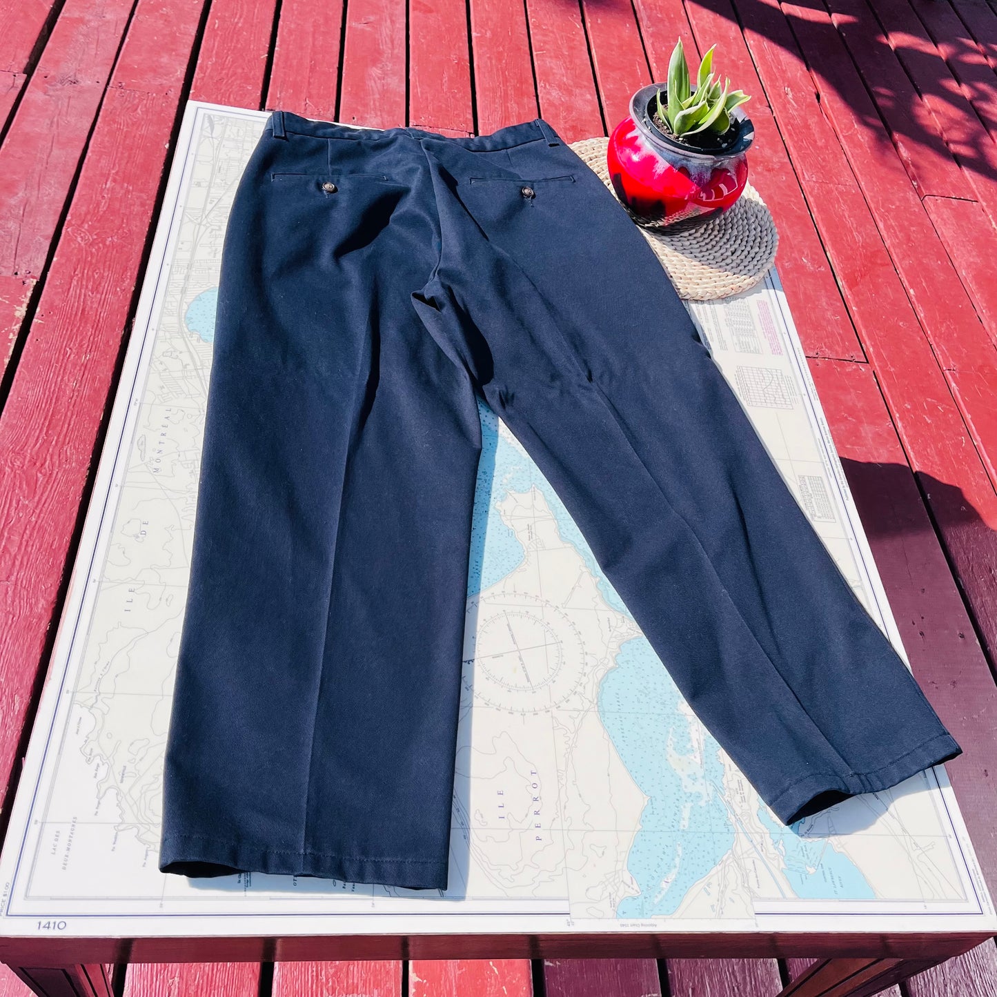 Lee Premium 2-Ply No Iron Black Straight Leg Pants