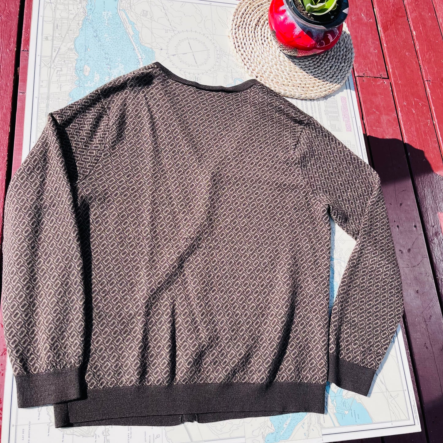 Vintage Distinction V Neck Knit Cardigan