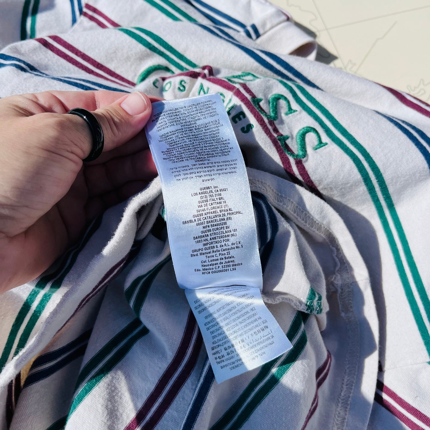 Vintage 90s Style Guess Embroidered Logo Long Sleeve Tee