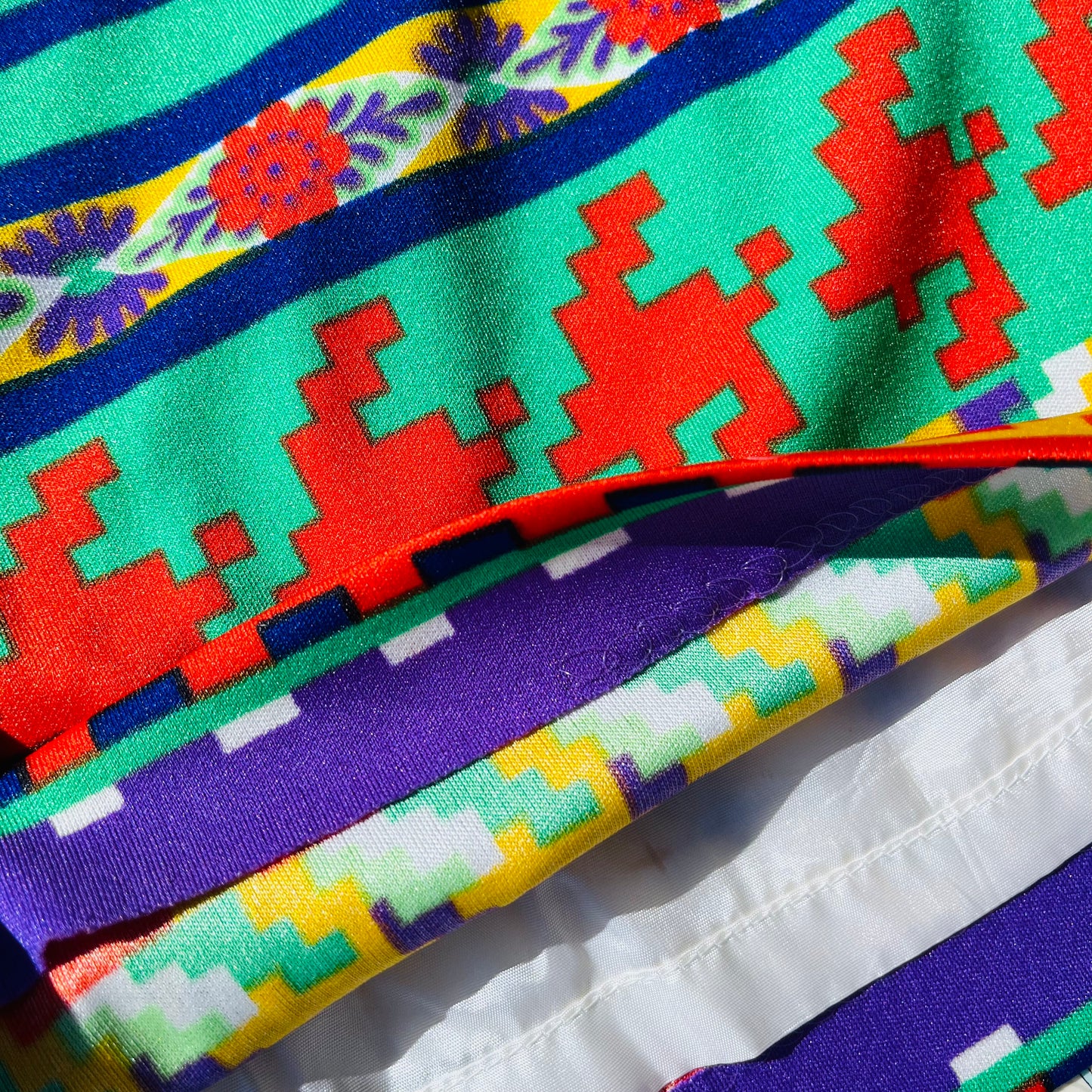 Vintage 60s Inez Style Funky Pattern Polyester Go-Go Dress