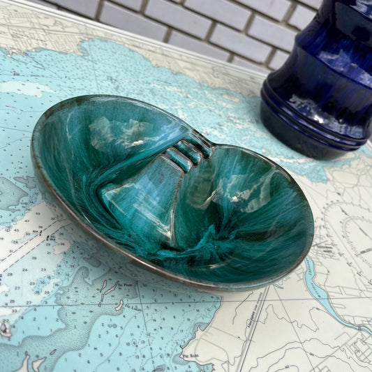 Vintage 60s Blue Mountain Pottery Kidney Shaped Ashtray