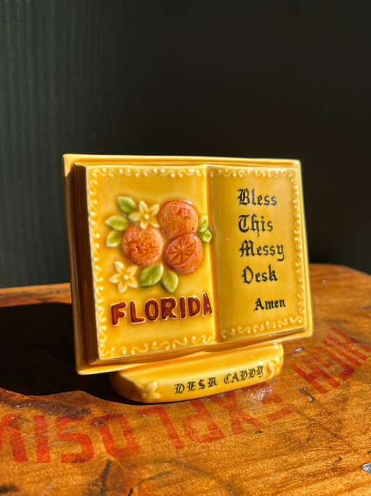 Vintage 70s Bless This Messy Desk Pen Caddy