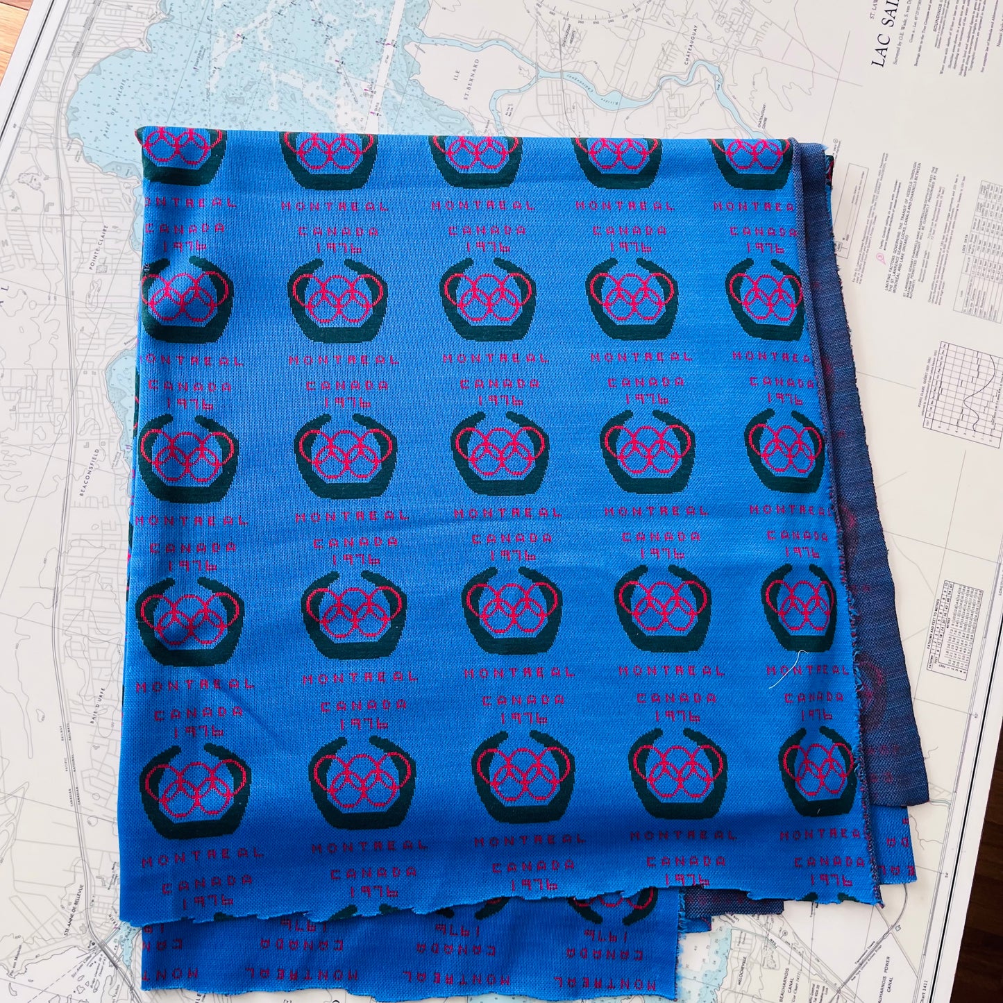 Vintage 1976 Montreal Olympics Knit Fabric