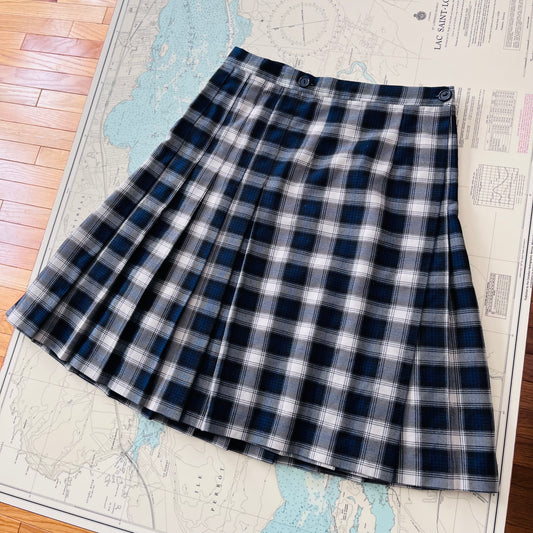 Vintage Top Marks Navy and White Plaid Kilt
