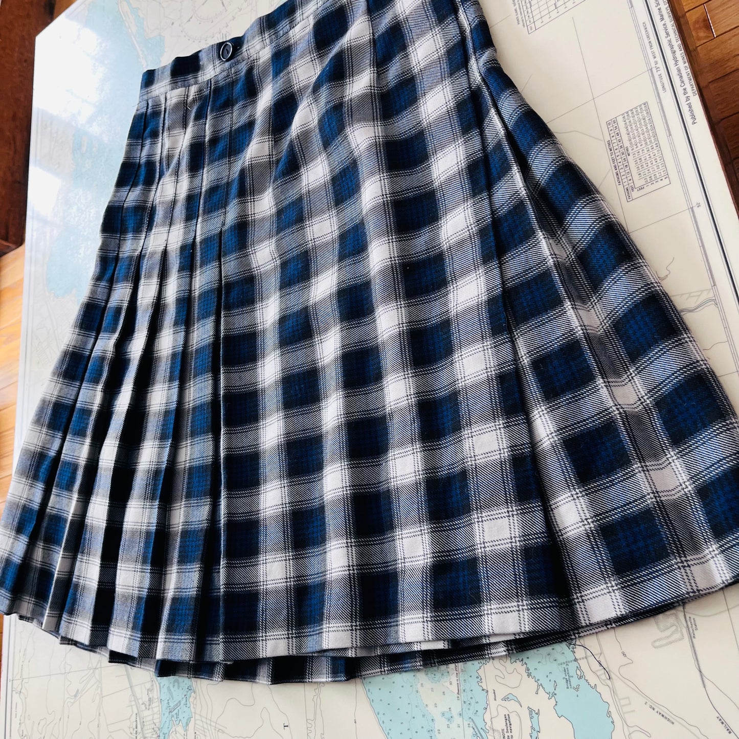 Vintage Top Marks Navy and White Plaid Kilt