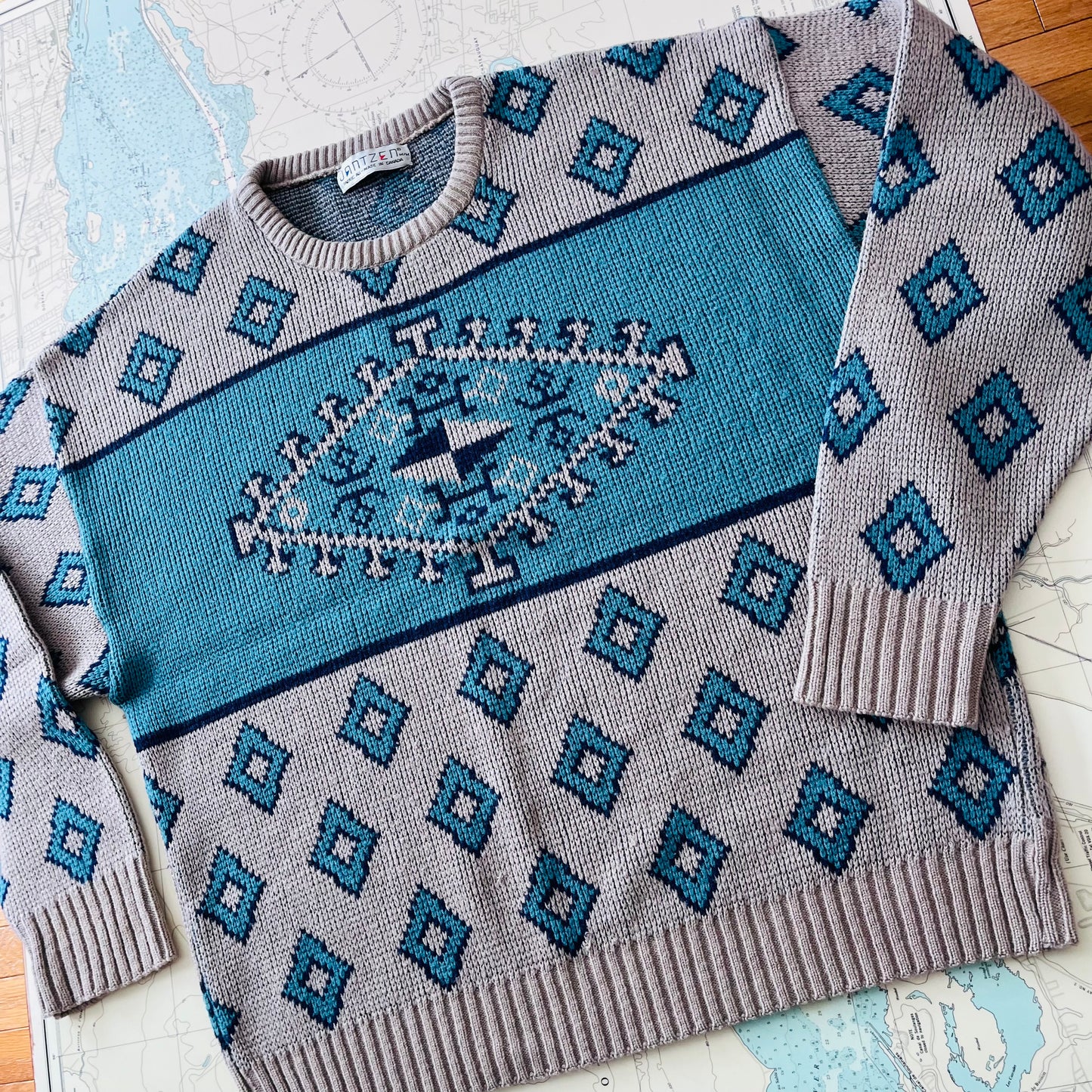 Vintage Jantzen Diamond Knit Sweater