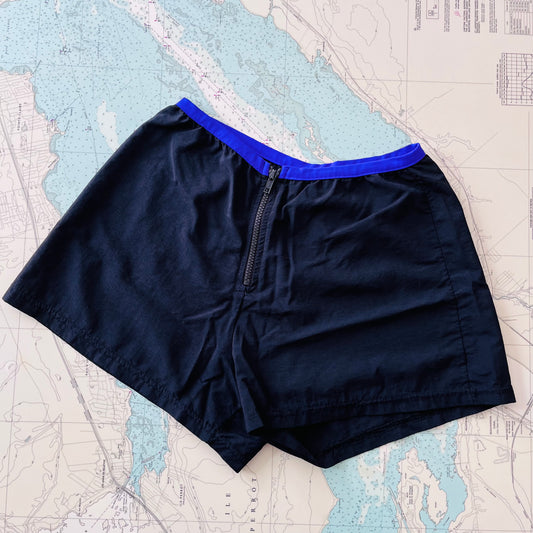 Vintage 90s Haddad Nylon Shorts with Zipper Fly