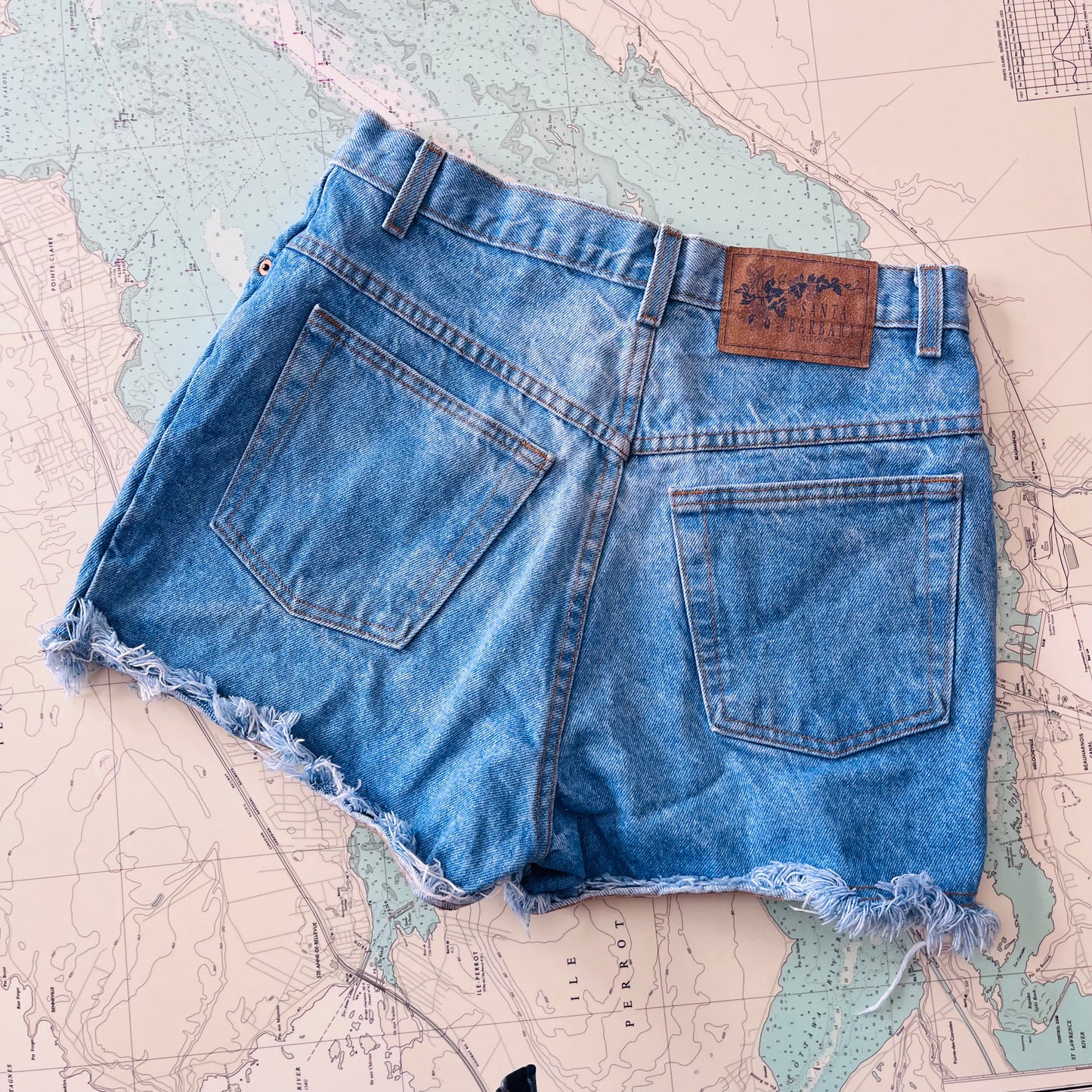 Vintage 90s Santa Barbara Cutoff Jean Shorts