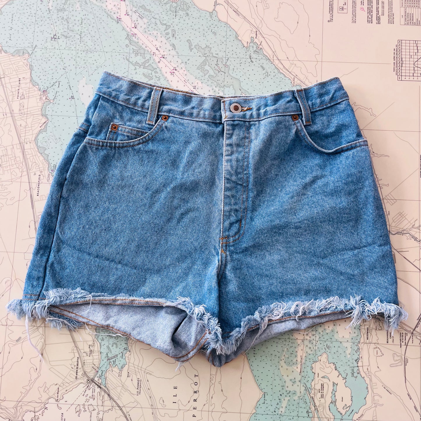 Vintage 90s Santa Barbara Cutoff Jean Shorts