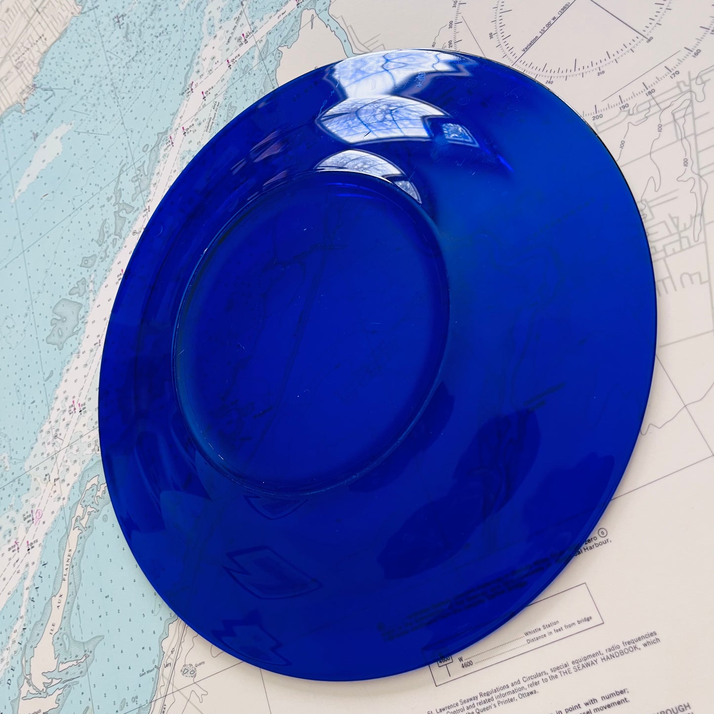 Vintage 90s Cobalt Glass Dinner Plate