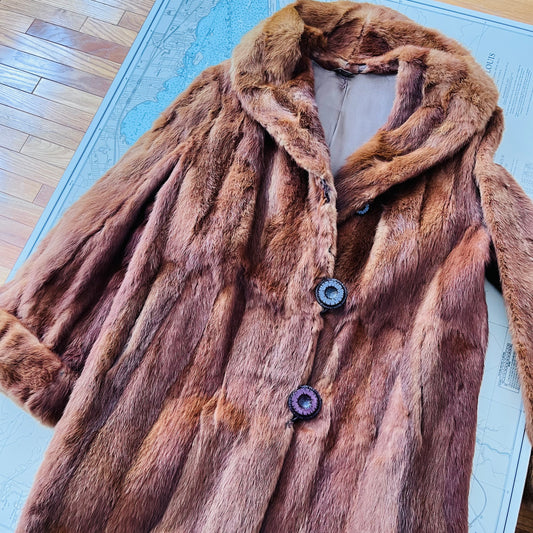 Vintage Red Fox Fur Jacket