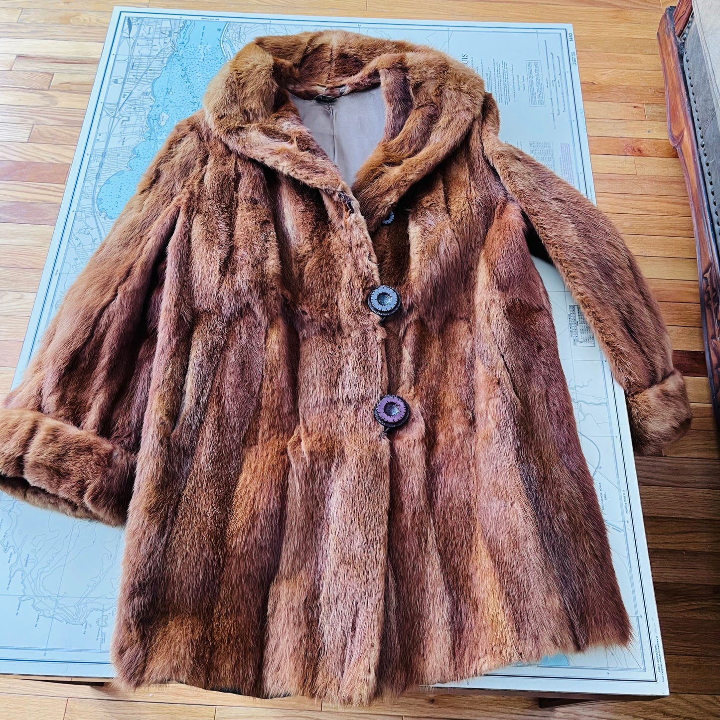 Vintage Red Fox Fur Jacket