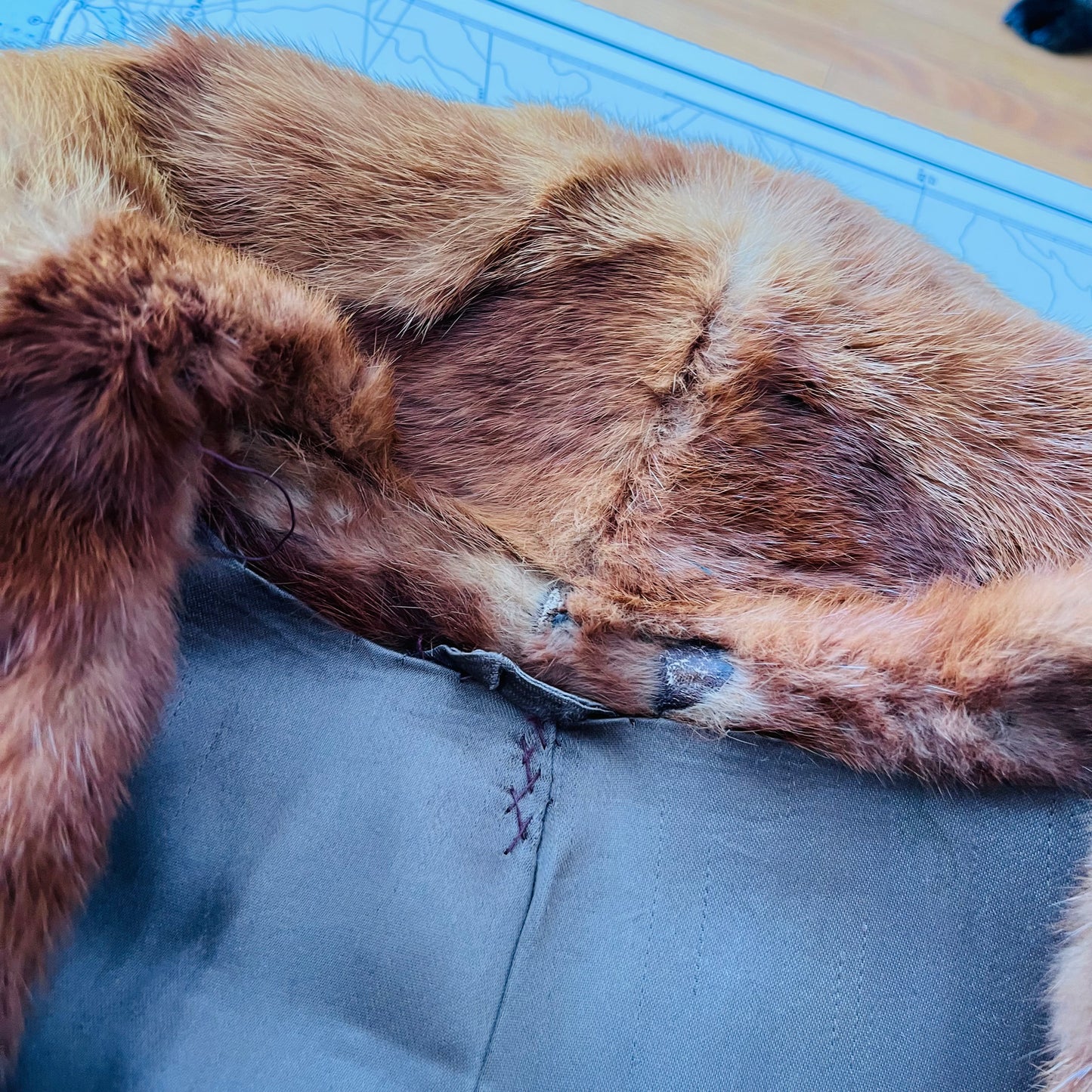 Vintage Red Fox Fur Jacket