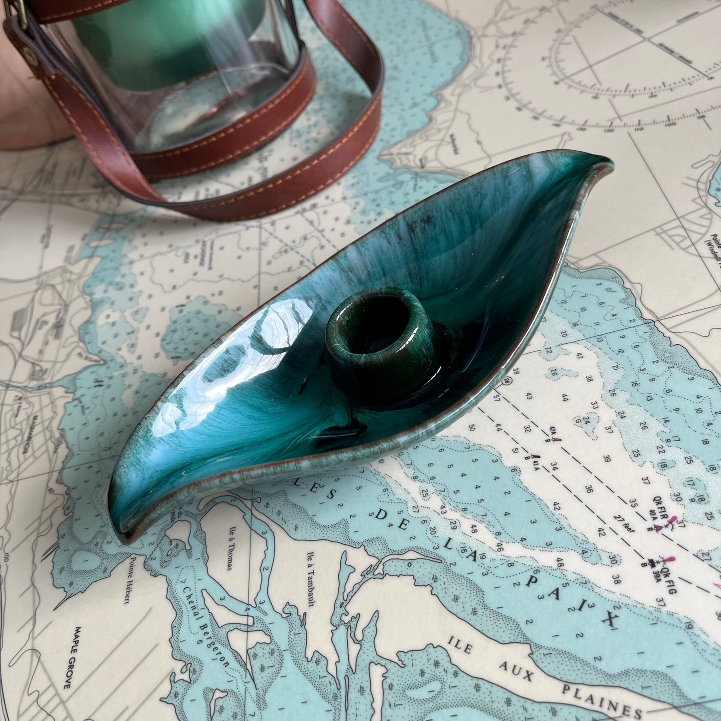 Vintage BMP Blue Mountain Pottery Tapered Candle Holder