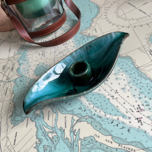 Vintage BMP Blue Mountain Pottery Tapered Candle Holder