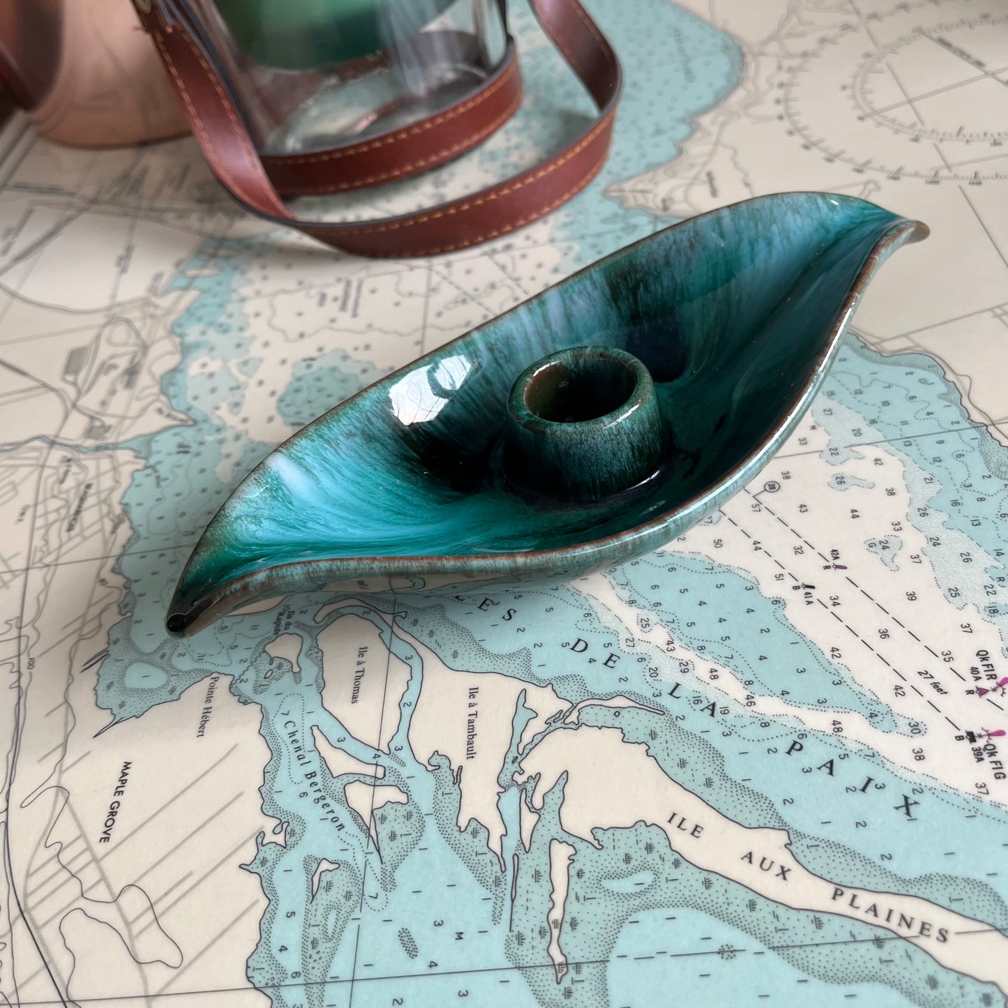 Vintage BMP Blue Mountain Pottery Tapered Candle Holder