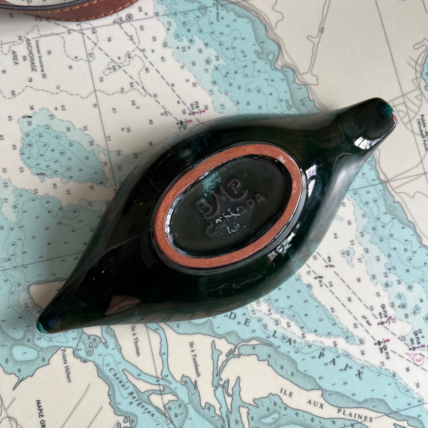 Vintage BMP Blue Mountain Pottery Tapered Candle Holder