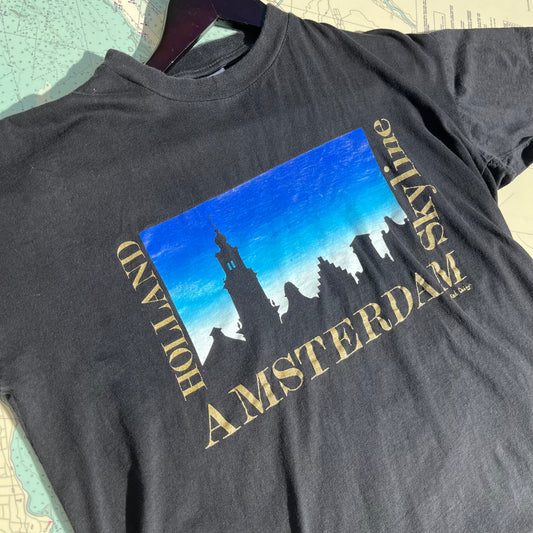 Vintage Amsterdam Skyline Sing Stitch Graphic Tee