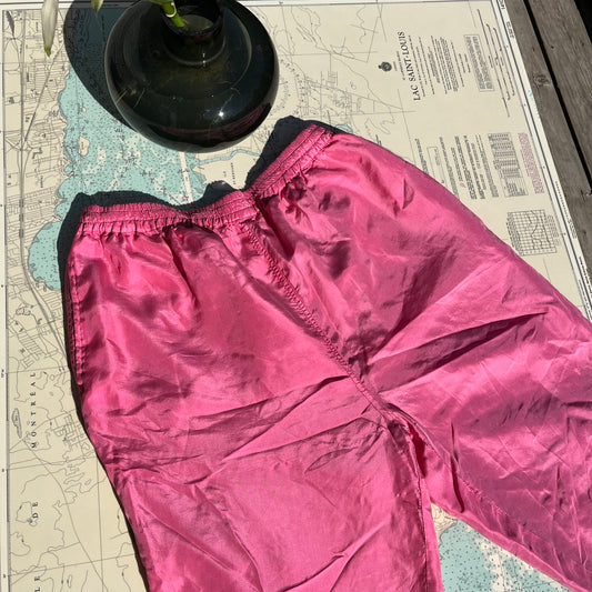 Vintage 90s Pink Stone Silk Pants