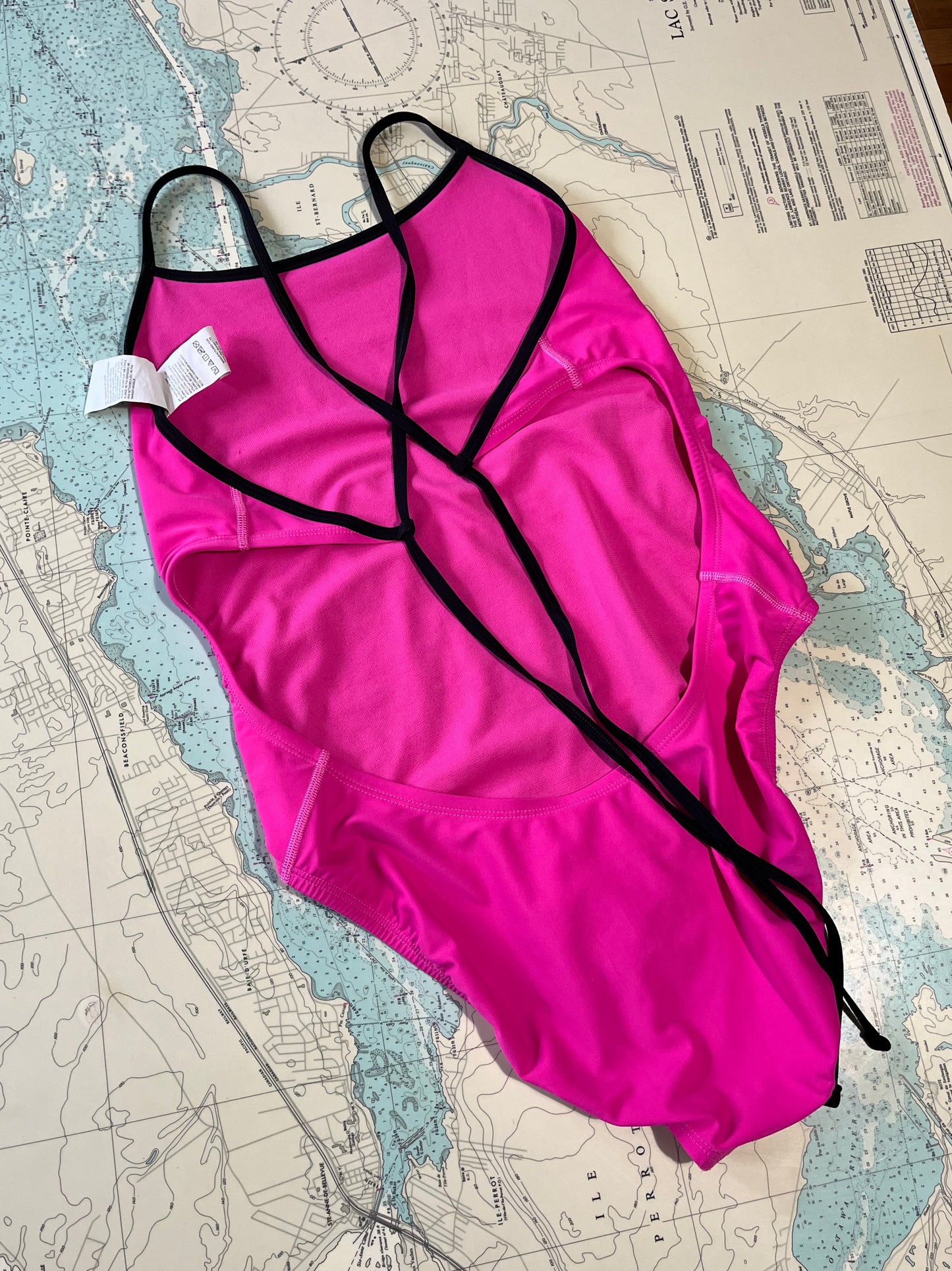 Pink and Black Nike One Piece Bathing Suit