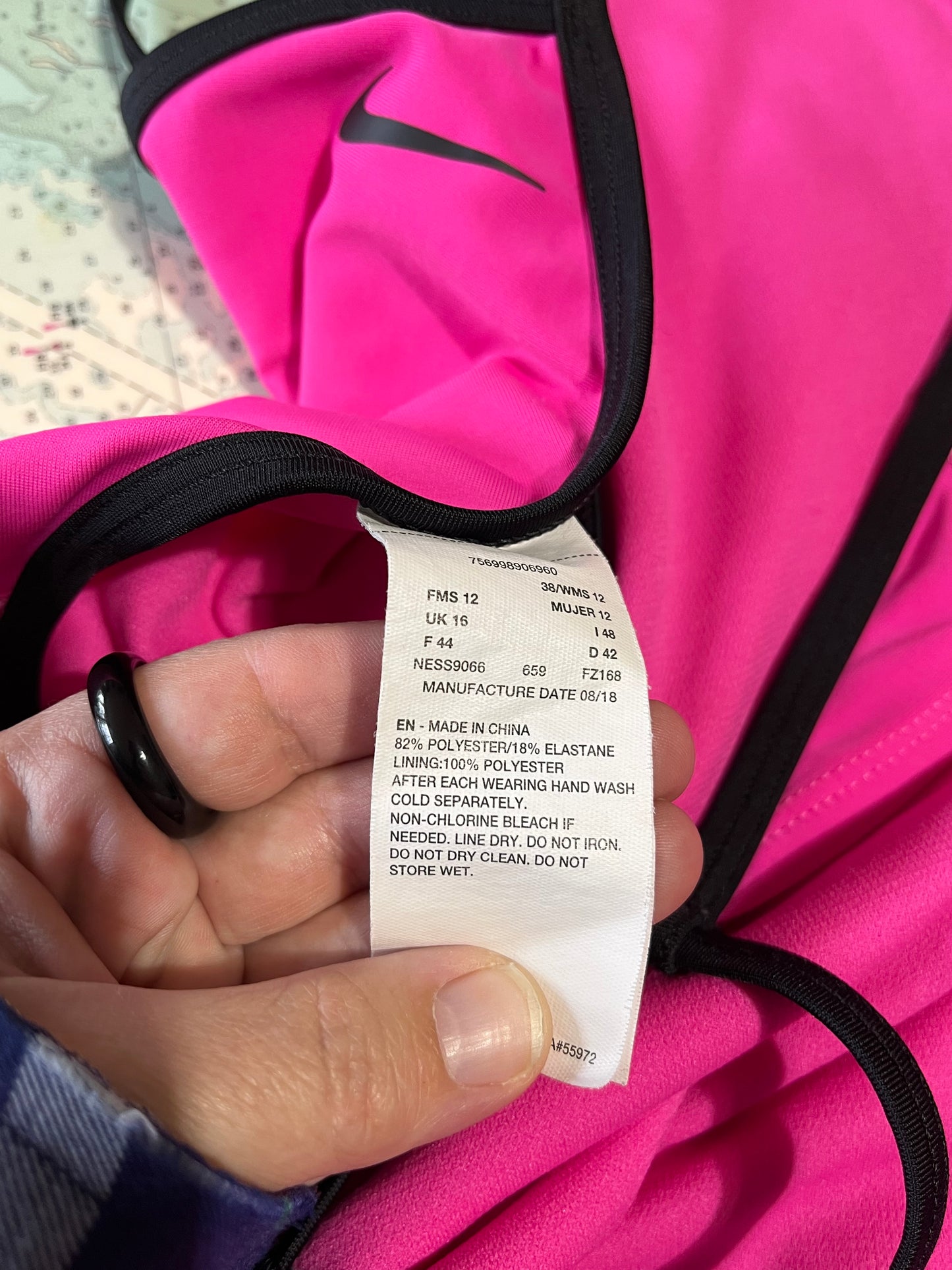Pink and Black Nike One Piece Bathing Suit