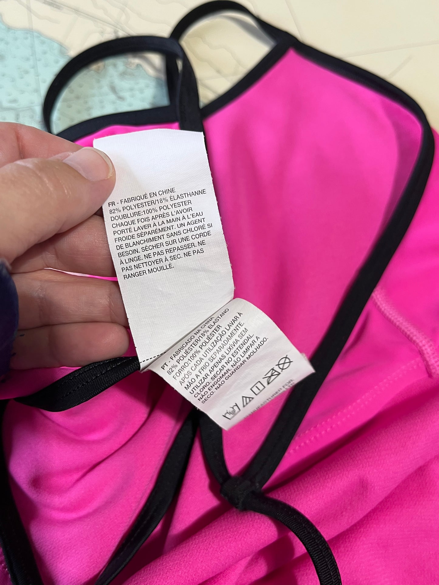 Pink and Black Nike One Piece Bathing Suit