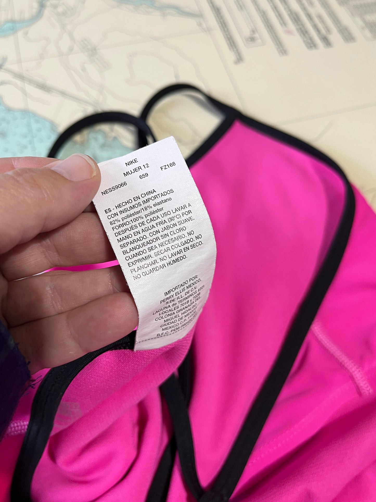 Pink and Black Nike One Piece Bathing Suit