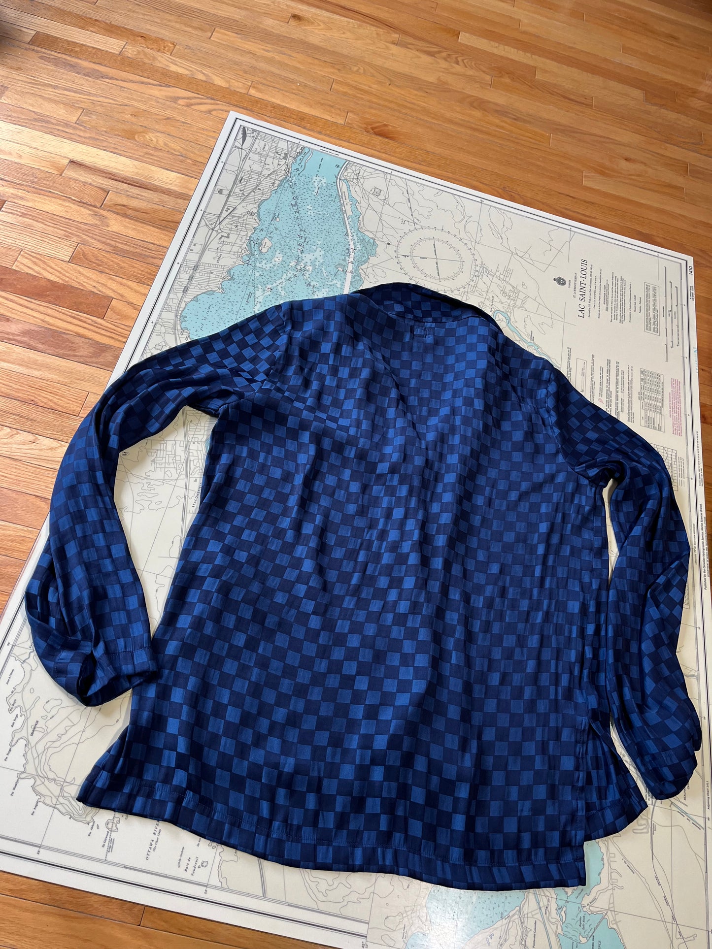Gap Body Blue on Blue Checkered Blouse
