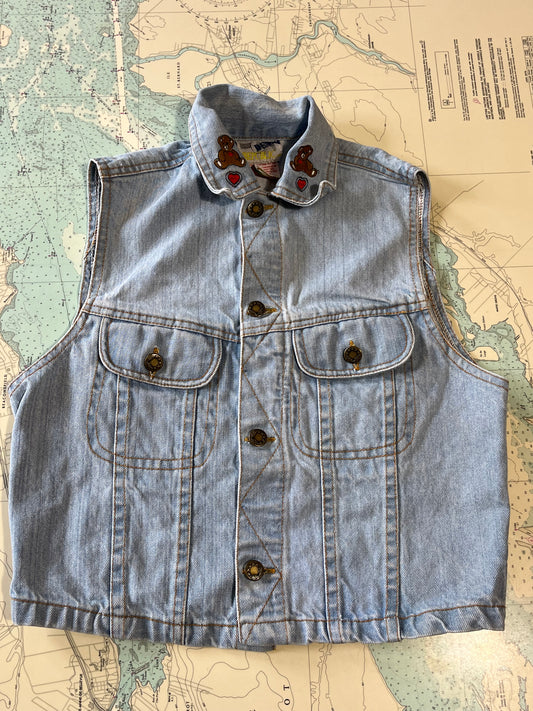 Vintage 90s Denim Republic Cropped Jean Vest