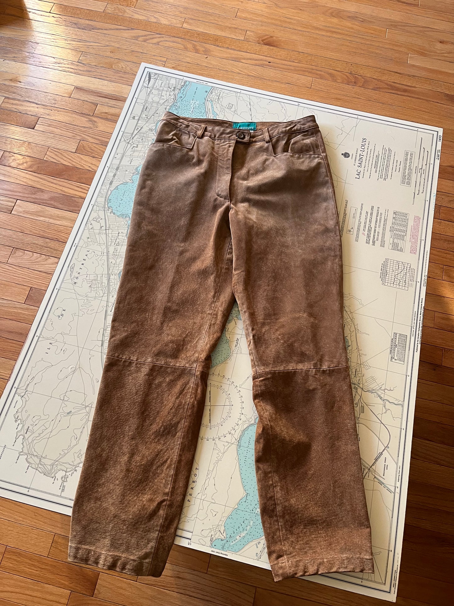 La Redoute Tan Suede Leather Pants