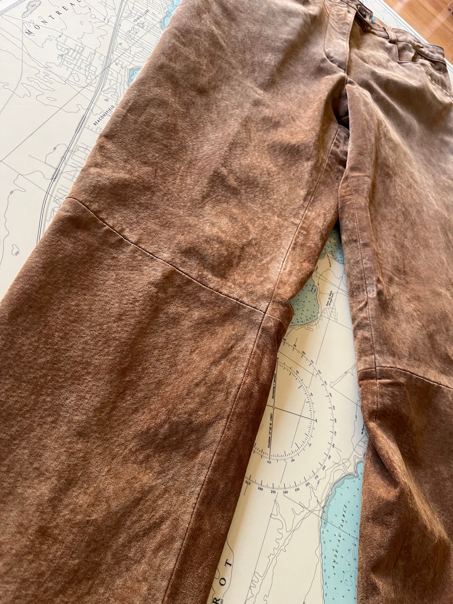 La Redoute Tan Suede Leather Pants