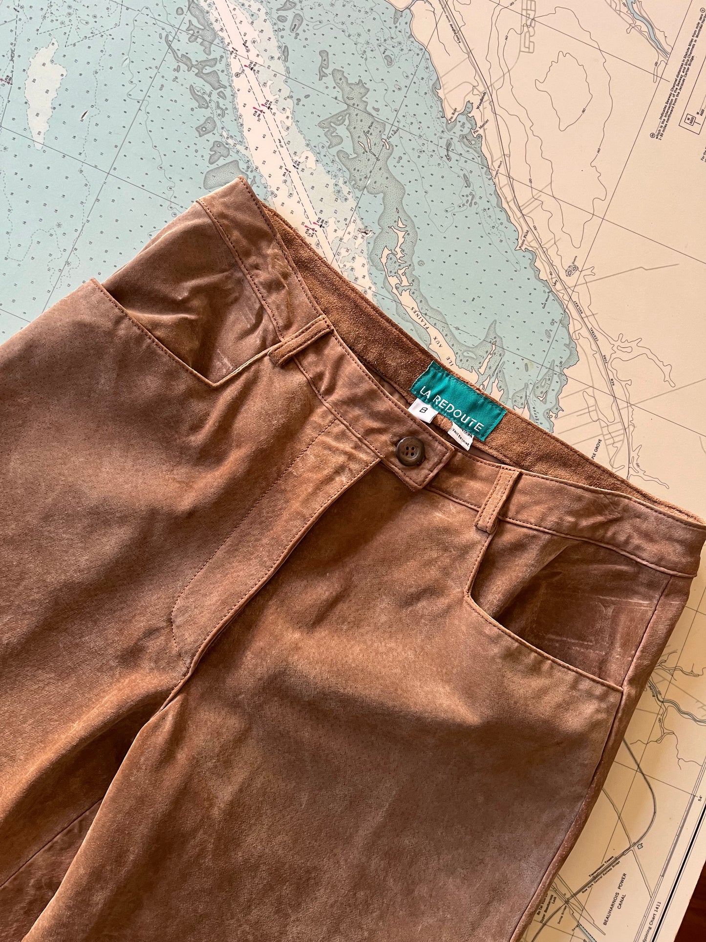 La Redoute Tan Suede Leather Pants