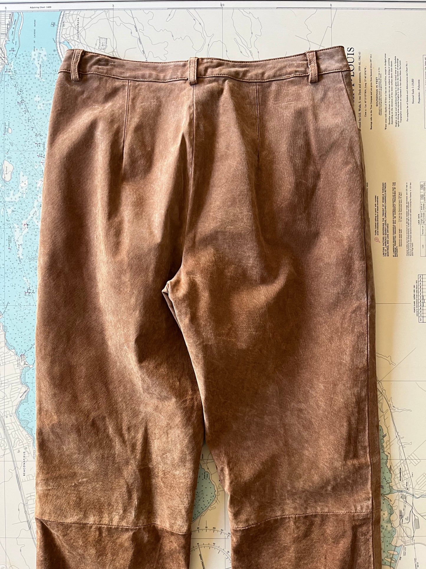 La Redoute Tan Suede Leather Pants