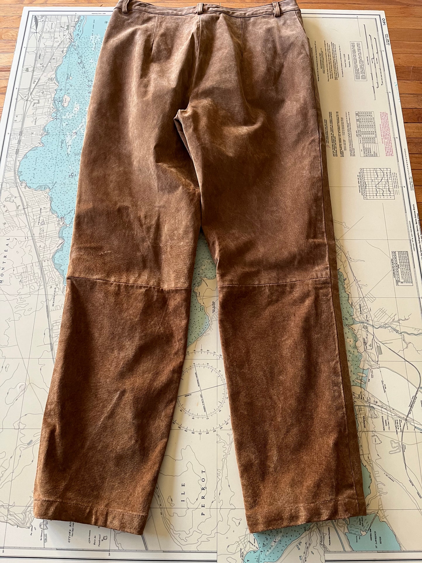 La Redoute Tan Suede Leather Pants