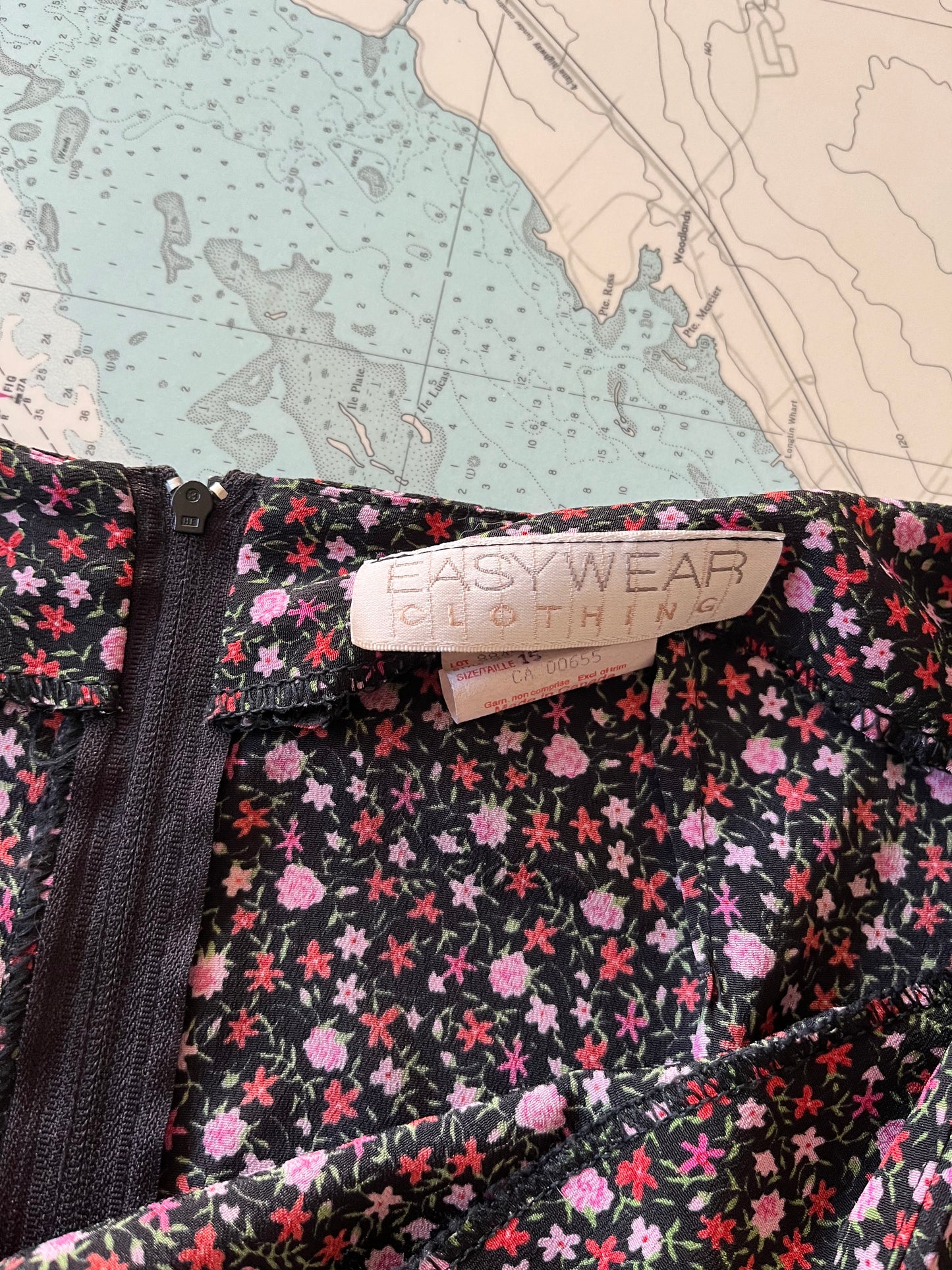 Vintage 90s Dark Floral Mini Skirt