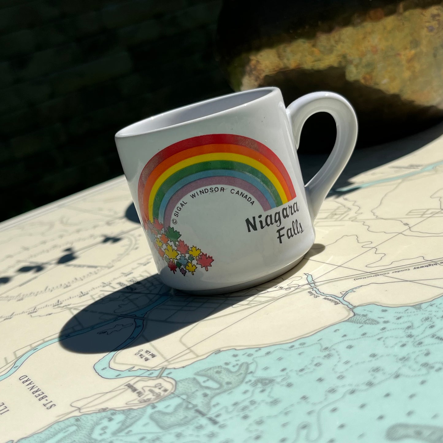 Vintage Niagara Falls Rainbow Mini Ceramic Cup