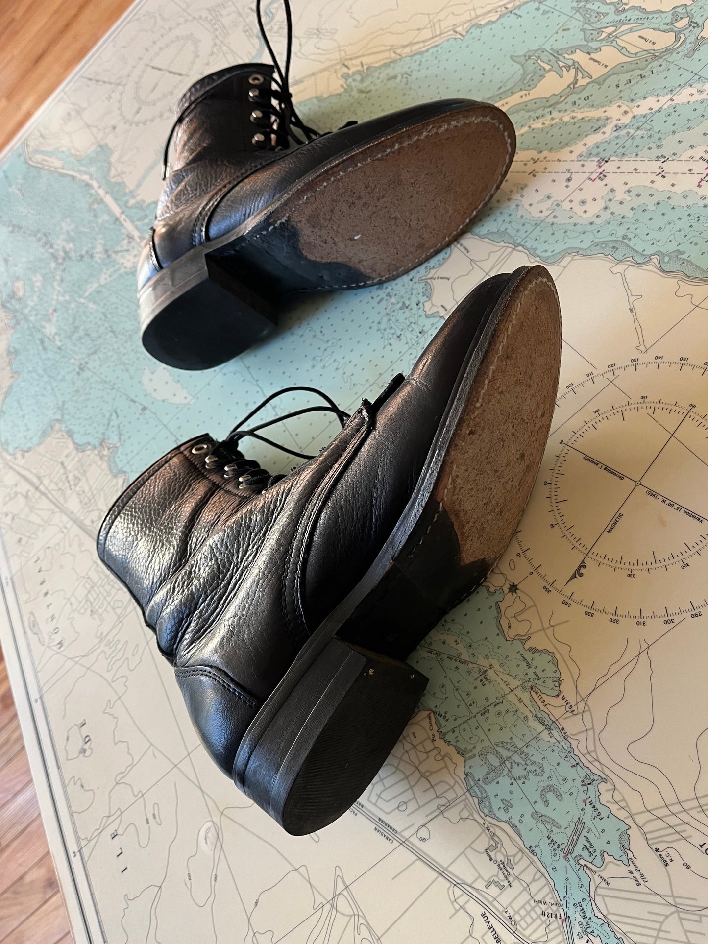 Laredo Black Leather Boots 7.5