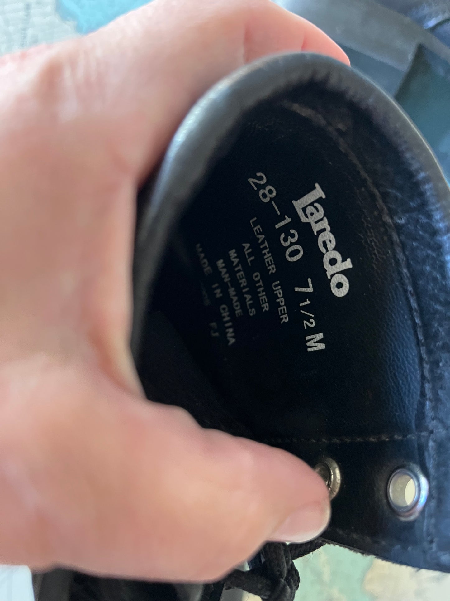 Laredo Black Leather Boots 7.5