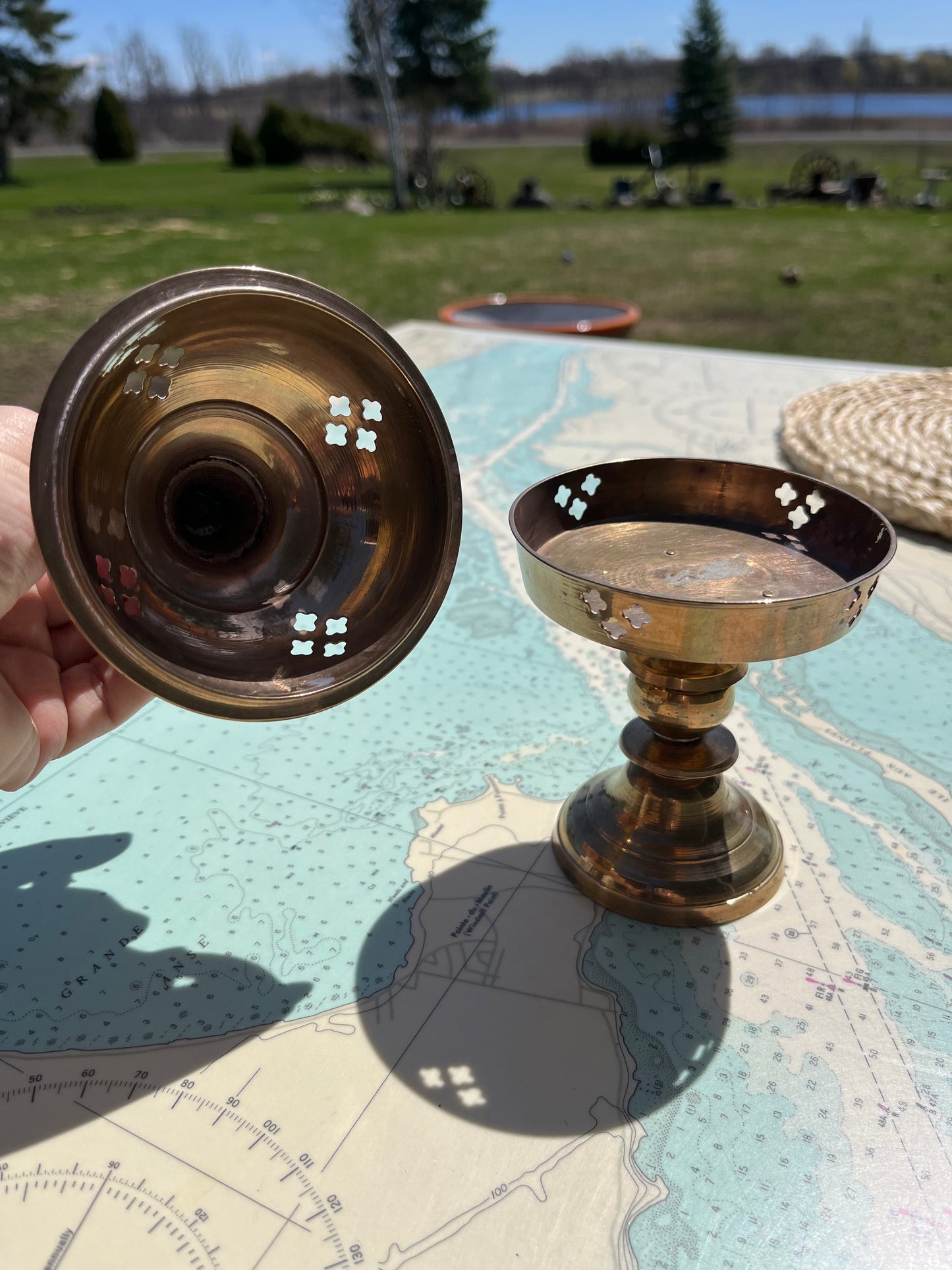 Vintage Large Brass Incense Burner with Lid
