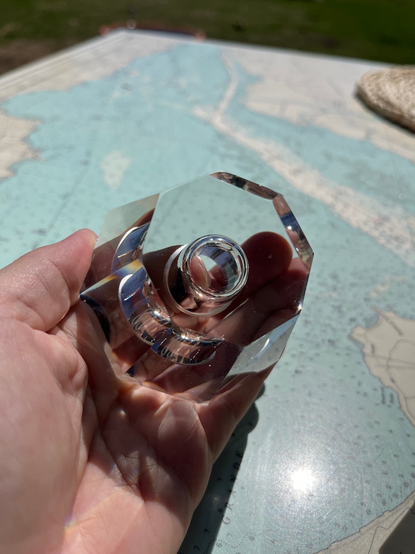 Vintage Crystal Octagon Tapered Candle Holders