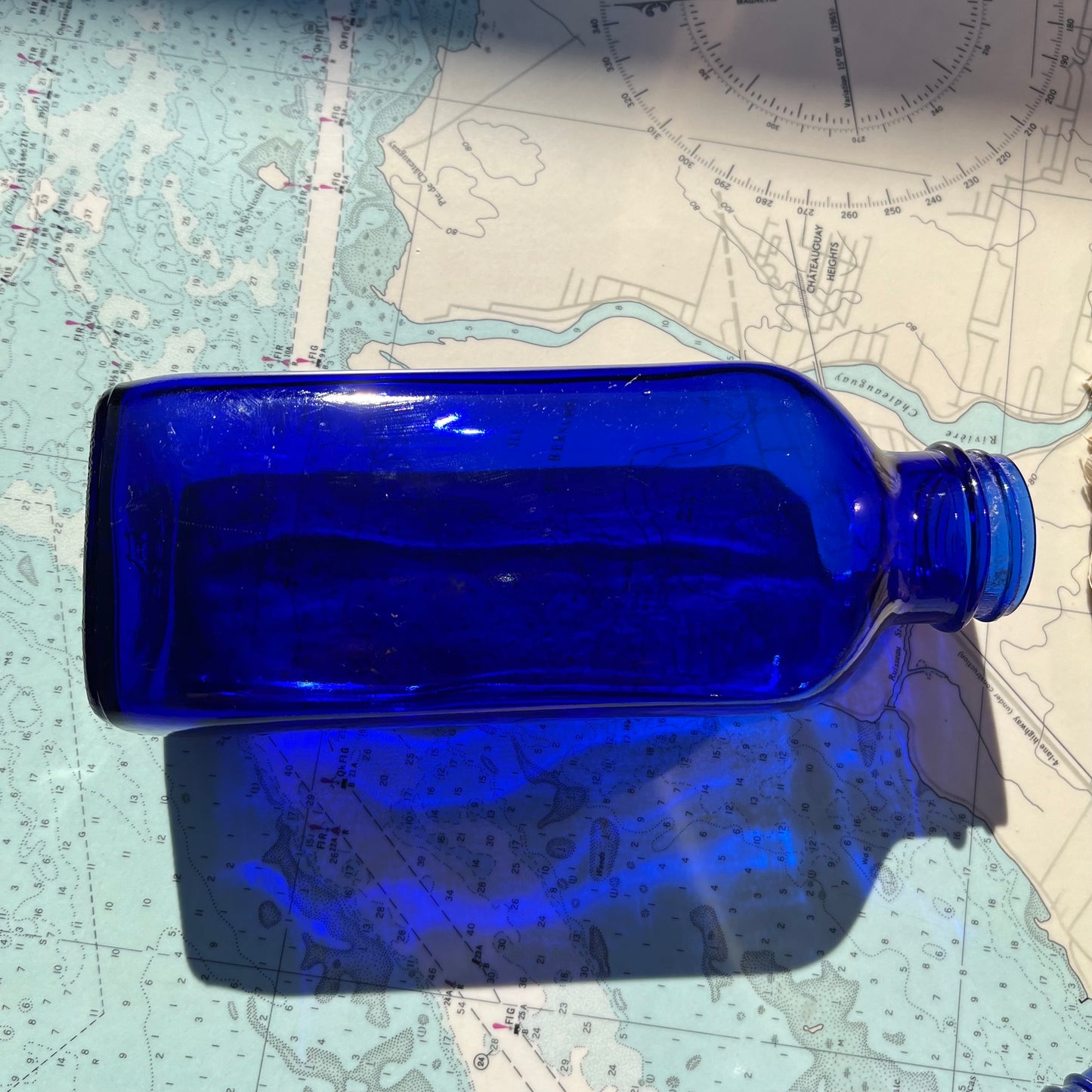 Vintage Cobalt Glass Bottles (Set of 3)